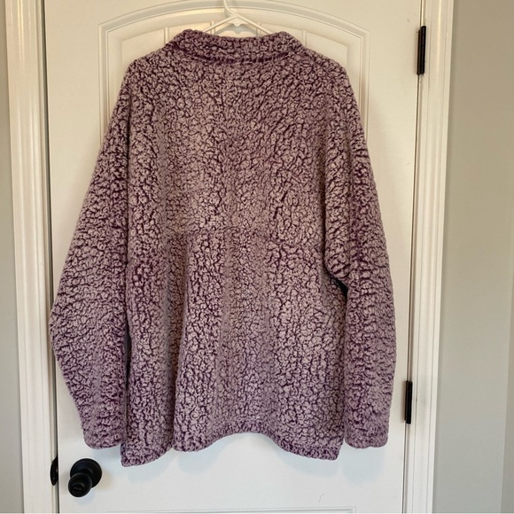 Time and Tru Women’s Snowtipped Purple Fluffy Jacket Size 2X - Picture 2 of 7